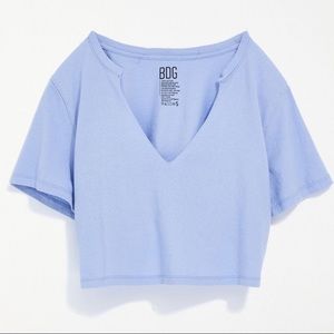UO BDG Arcadian Notch Neck Cropped Tee Small